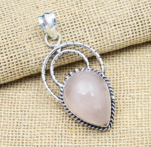 Rose Quartz Sterling Silver Pendant