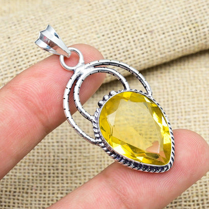 Yellow Citrine Gemstone Pendant