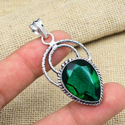 Green Chrome Diopside Gemstone Pendant