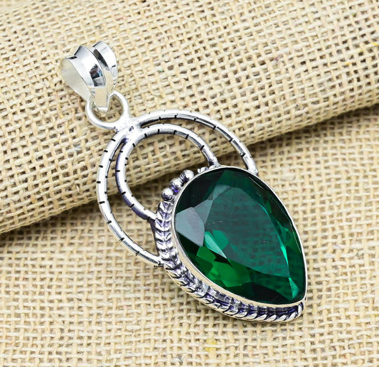 Green Chrome Diopside Gemstone Pendant