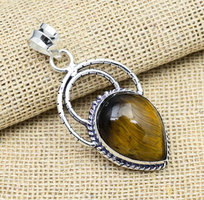 Golden Tiger Eye Sterling Silver Pendant