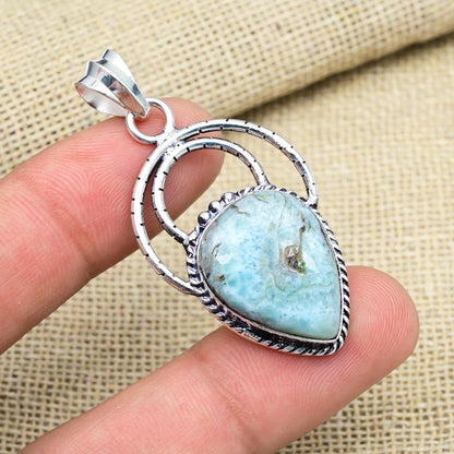 Larimar Blue Gemstone Pendant