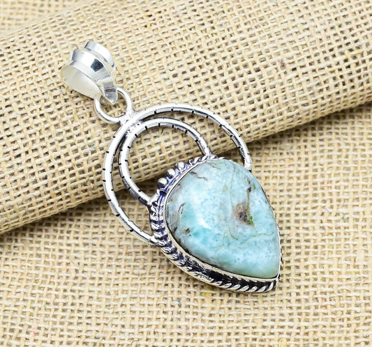 Larimar Blue Gemstone Pendant