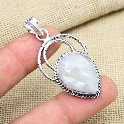 Rainbow Moonstone Gemstone Pendant
