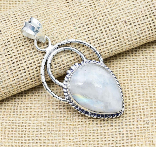 Rainbow Moonstone Gemstone Pendant