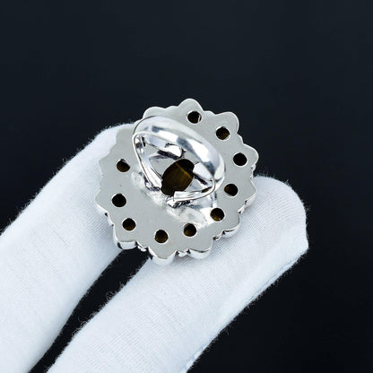 Golden Brown Tiger Eye Gemstone Ring
