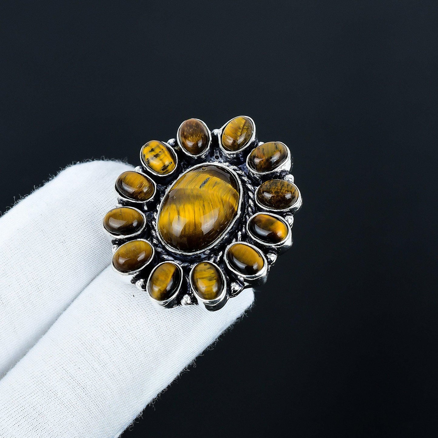 Golden Brown Tiger Eye Gemstone Ring
