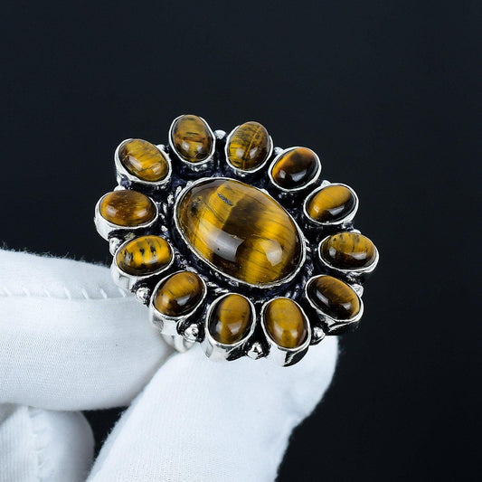 Golden Brown Tiger Eye Gemstone Ring