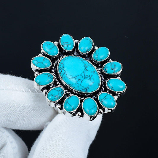 Turquoise Gemstone Ring in 925 Sterling Silver