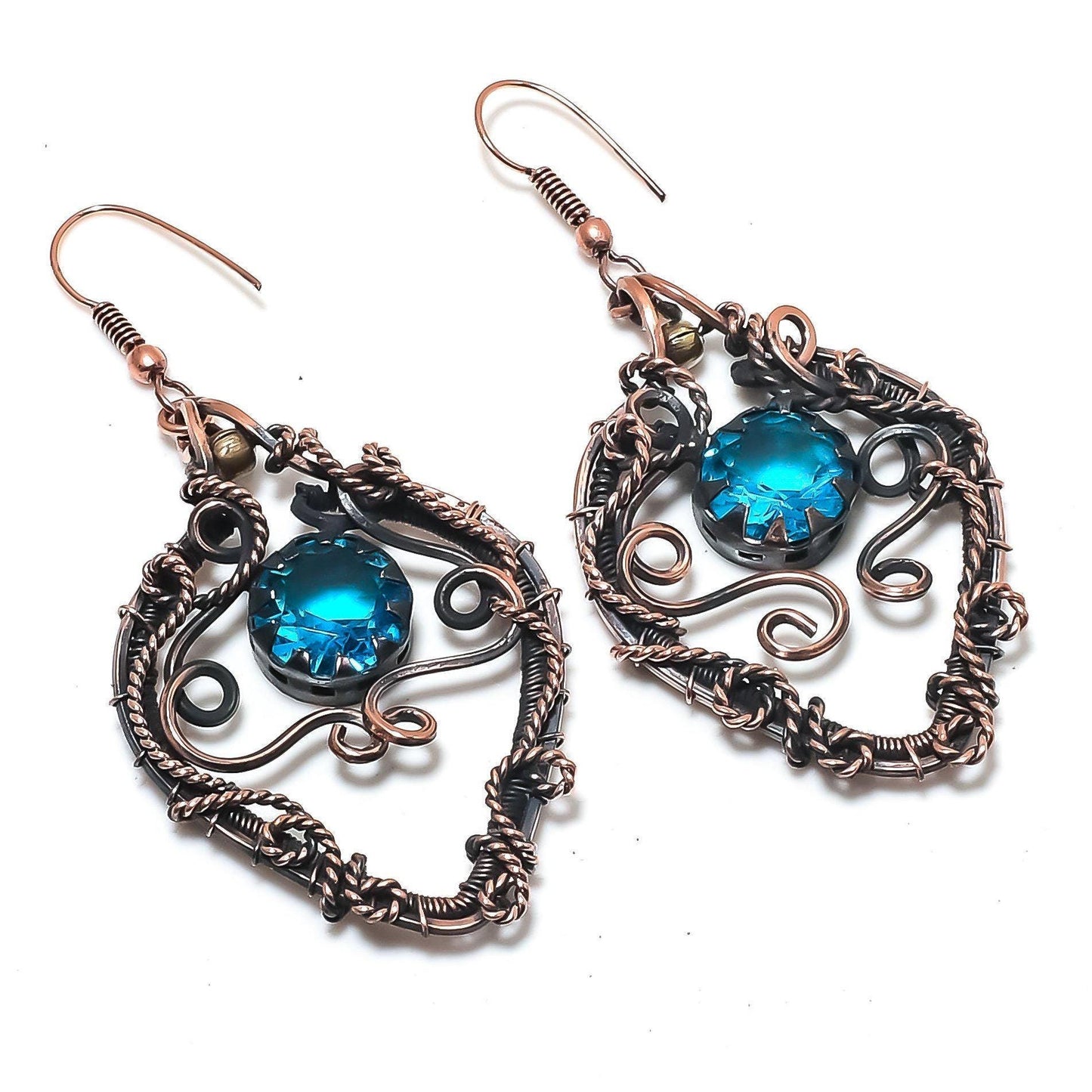 Blue Topaz Gemstone Earrings