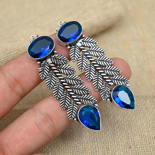 Blue Tanzanite Sterling Silver Earrings