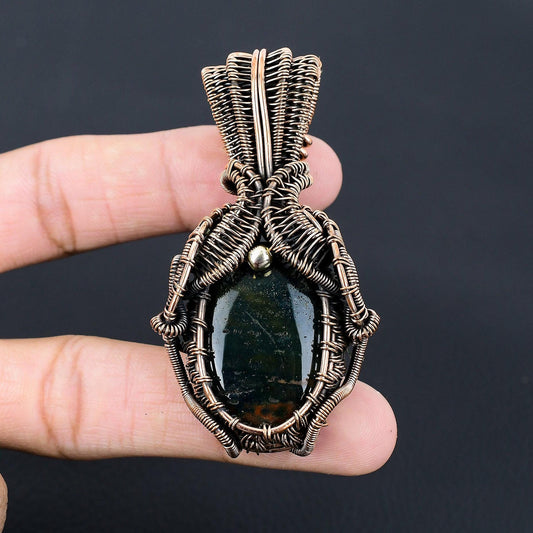 Green Bloodstone Gemstone Pendant