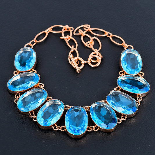 Blue Topaz Gemstone Necklace