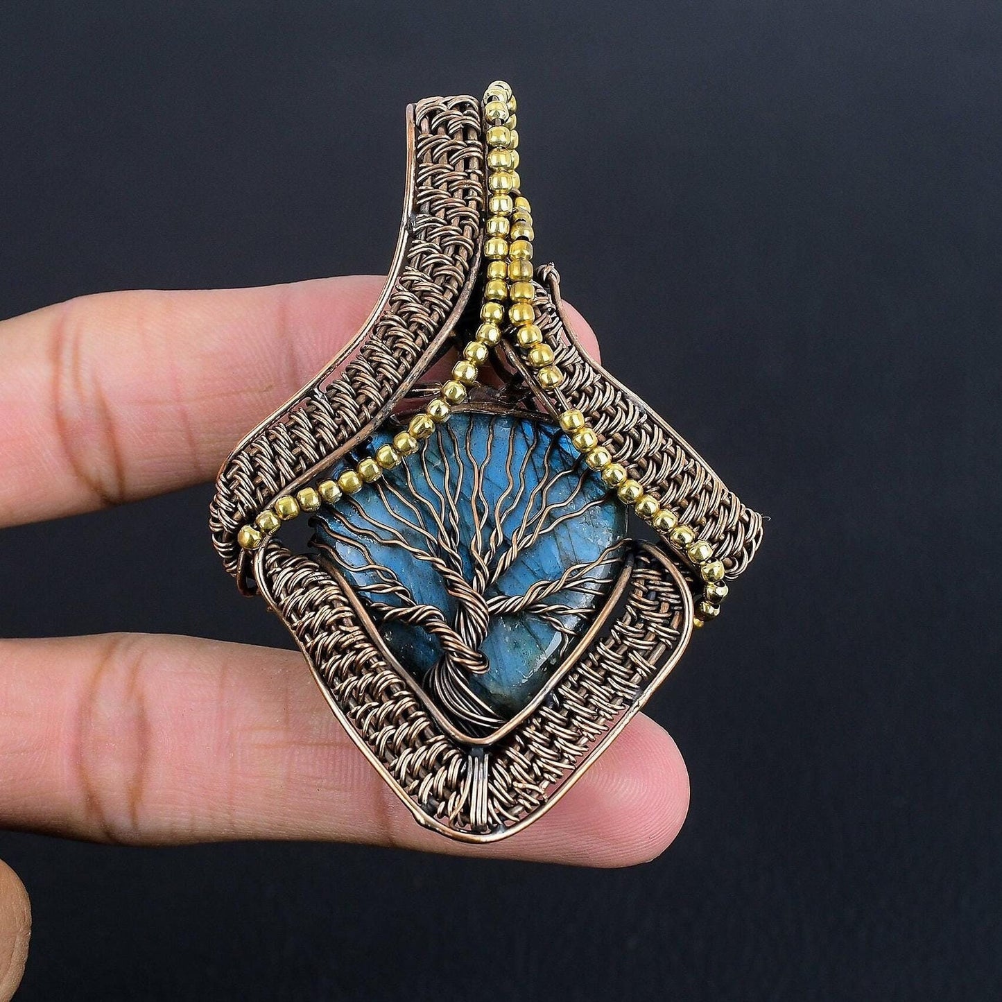 Blue Labradorite Gemstone Pendant