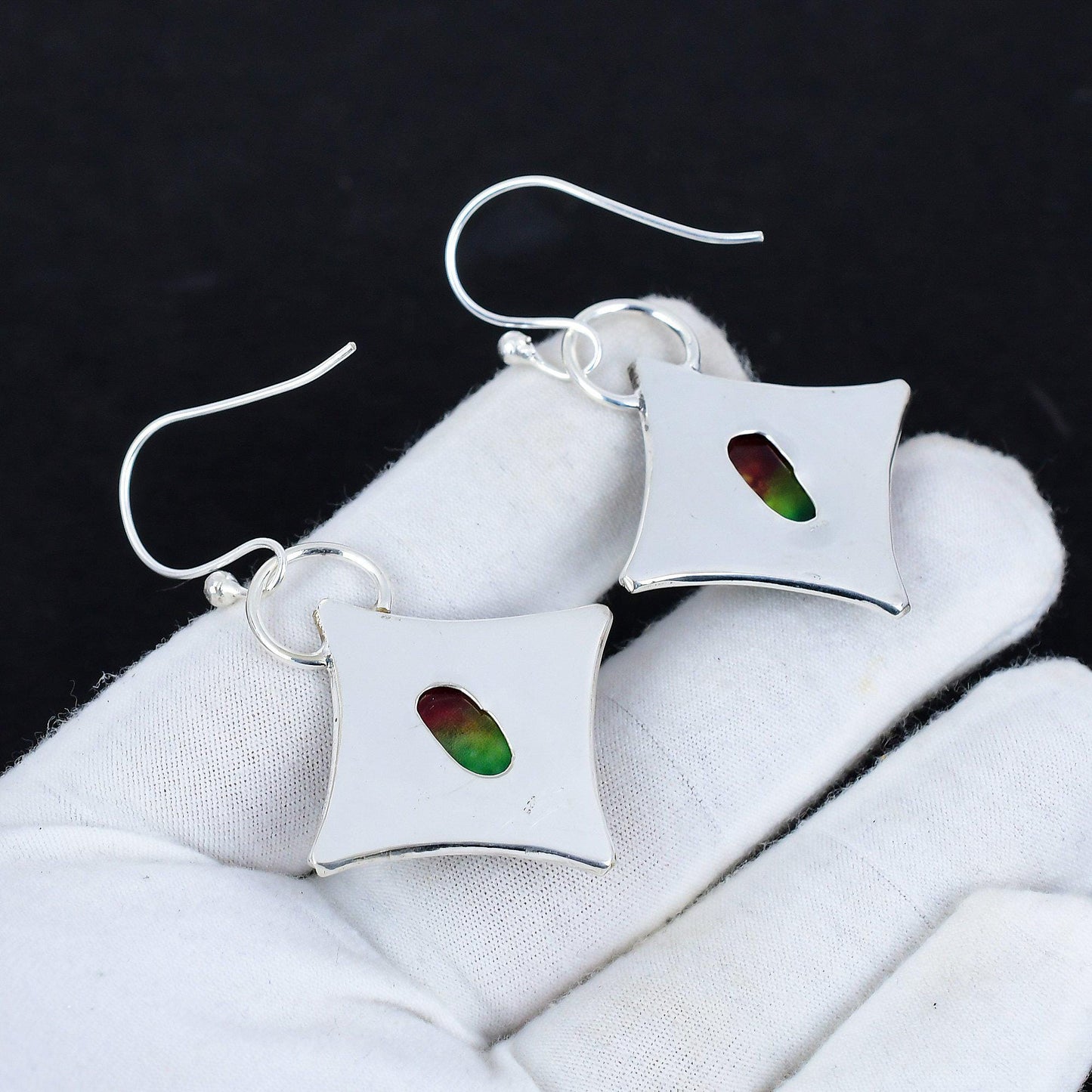Multicolor Ammolite Gemstone Earrings