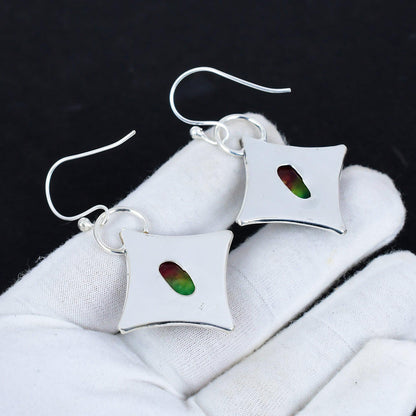 Multicolor Ammolite Gemstone Earrings