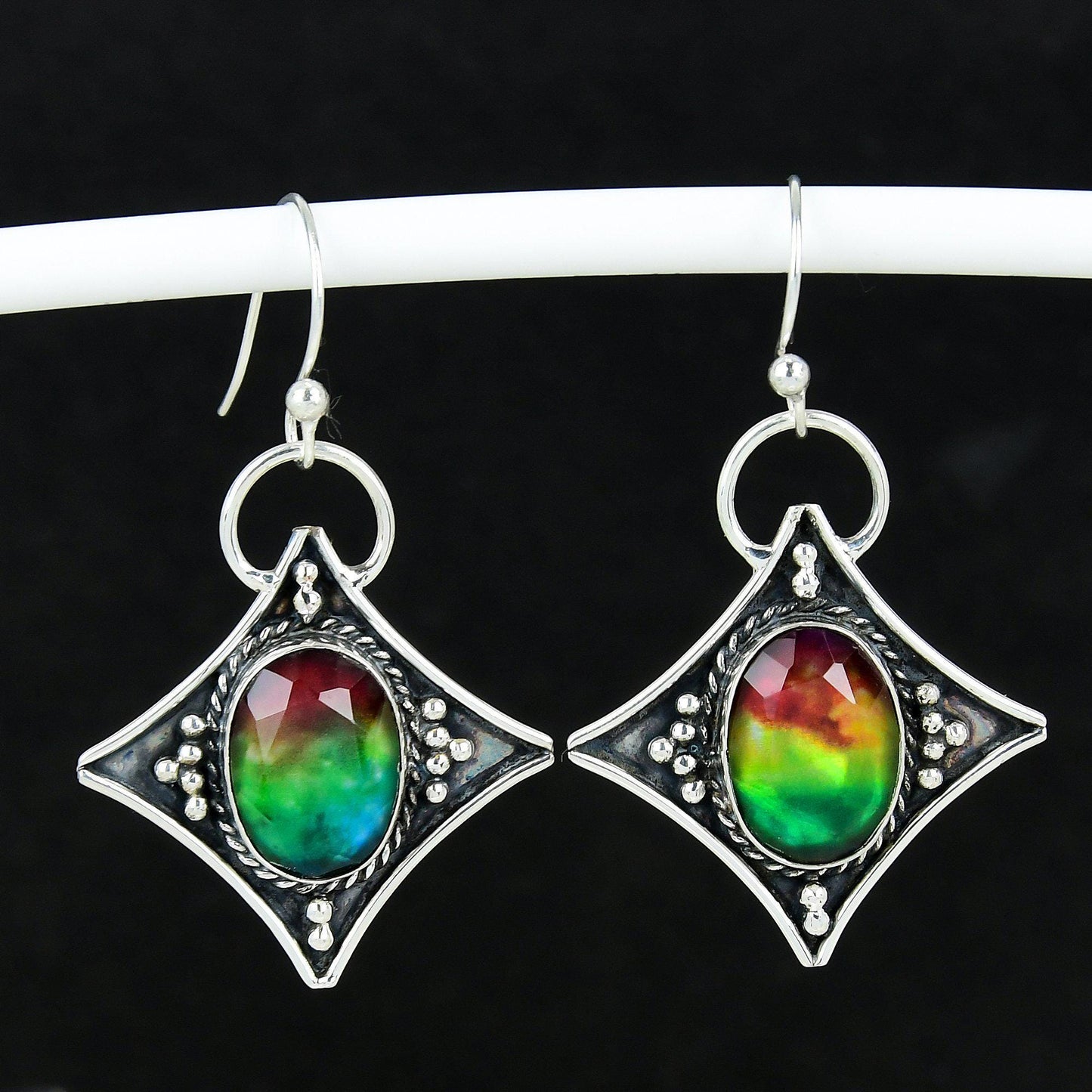 Multicolor Ammolite Gemstone Earrings
