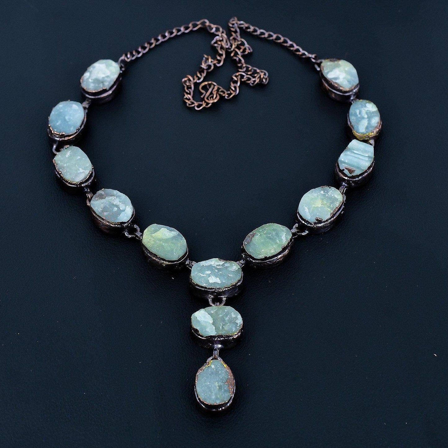 Blue Aquamarine Gemstone Necklace