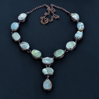 Blue Aquamarine Gemstone Necklace
