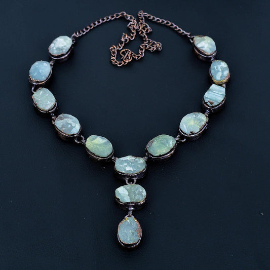 Blue Aquamarine Gemstone Necklace