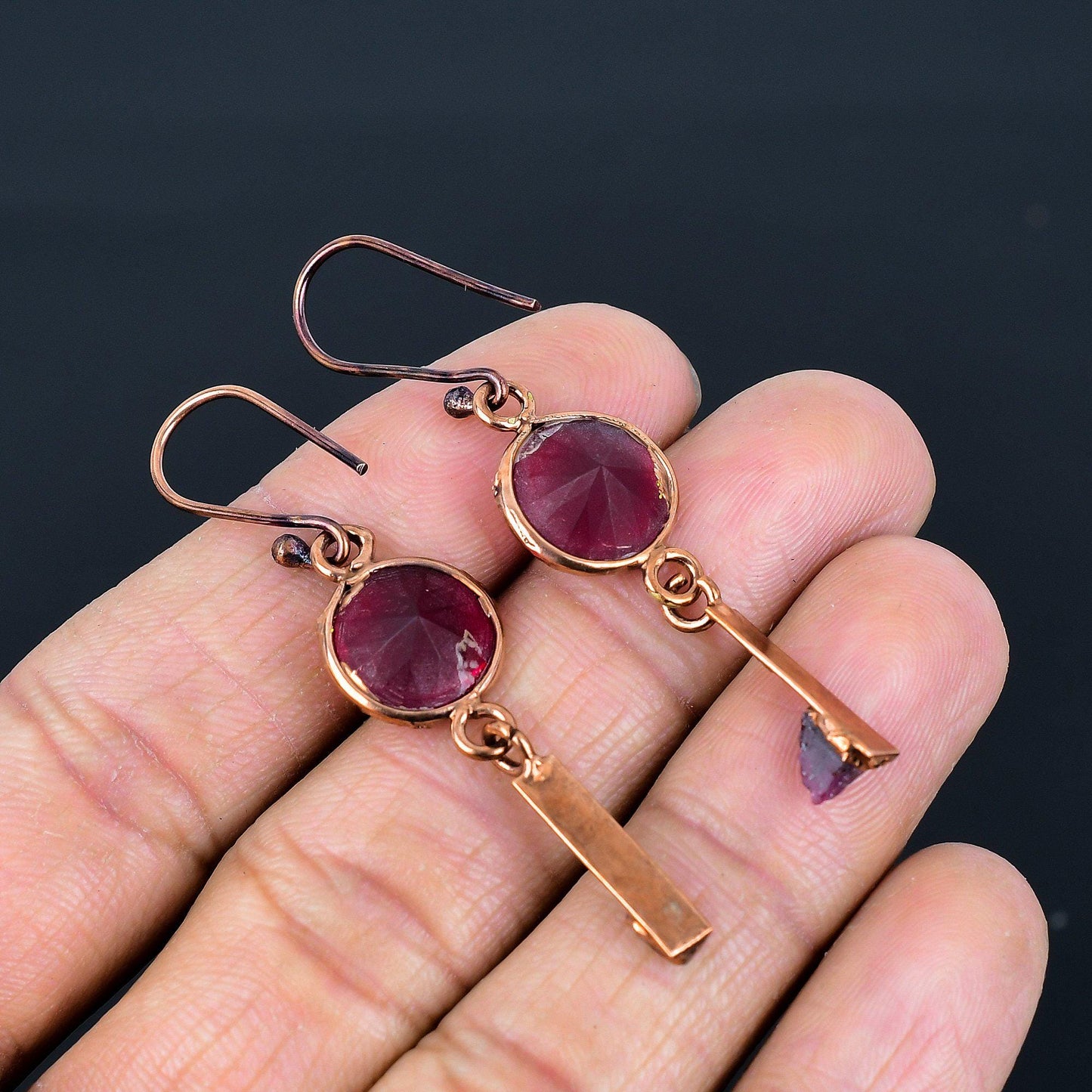 Red Ruby Gemstone Earrings