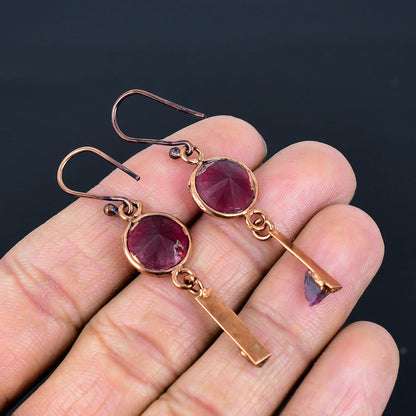 Red Ruby Gemstone Earrings