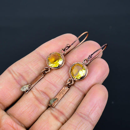 Golden Citrine Gemstone Earrings