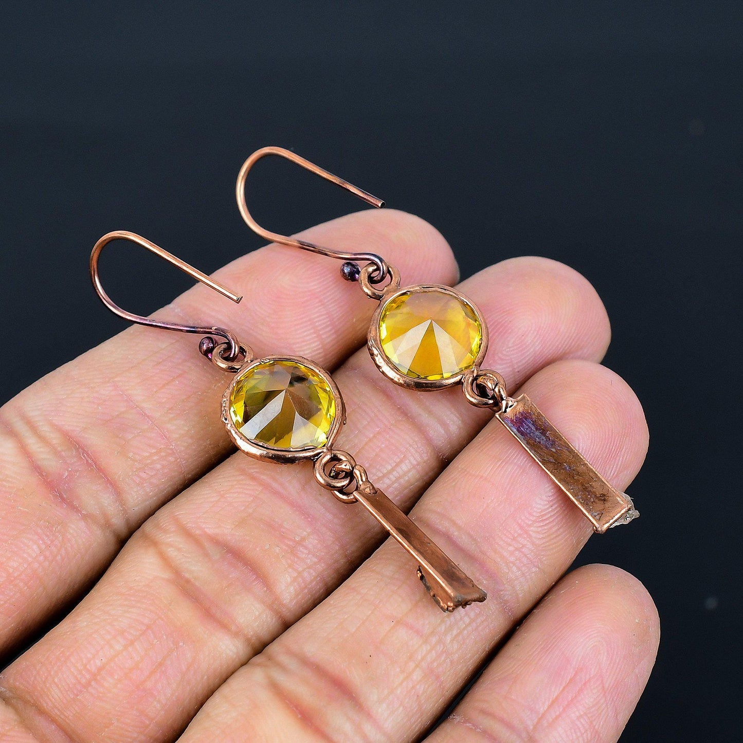 Golden Citrine Gemstone Earrings