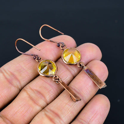 Golden Citrine Gemstone Earrings