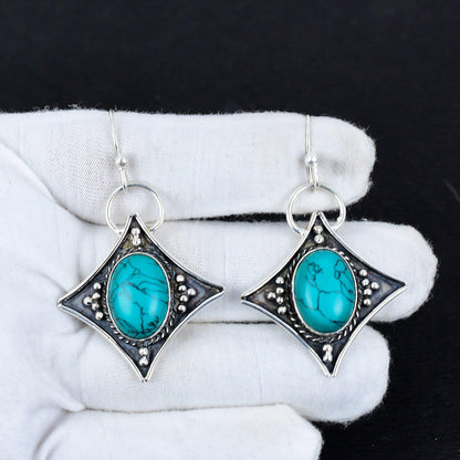 Turquoise Gemstone Dangle Earrings
