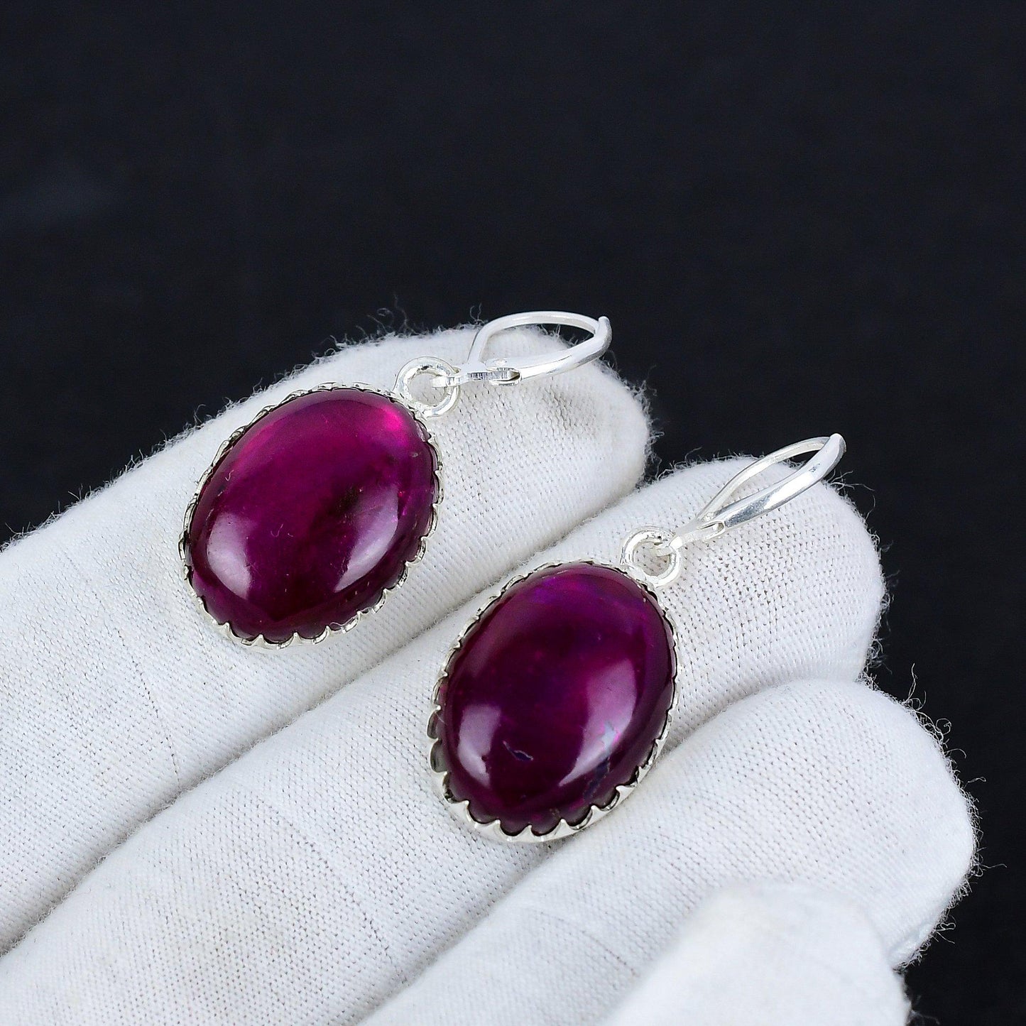 Pink Labradorite Gemstone Earrings