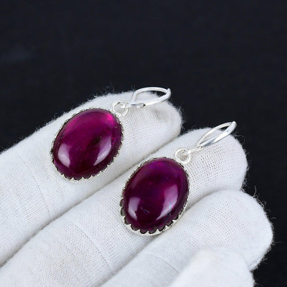 Pink Labradorite Gemstone Earrings