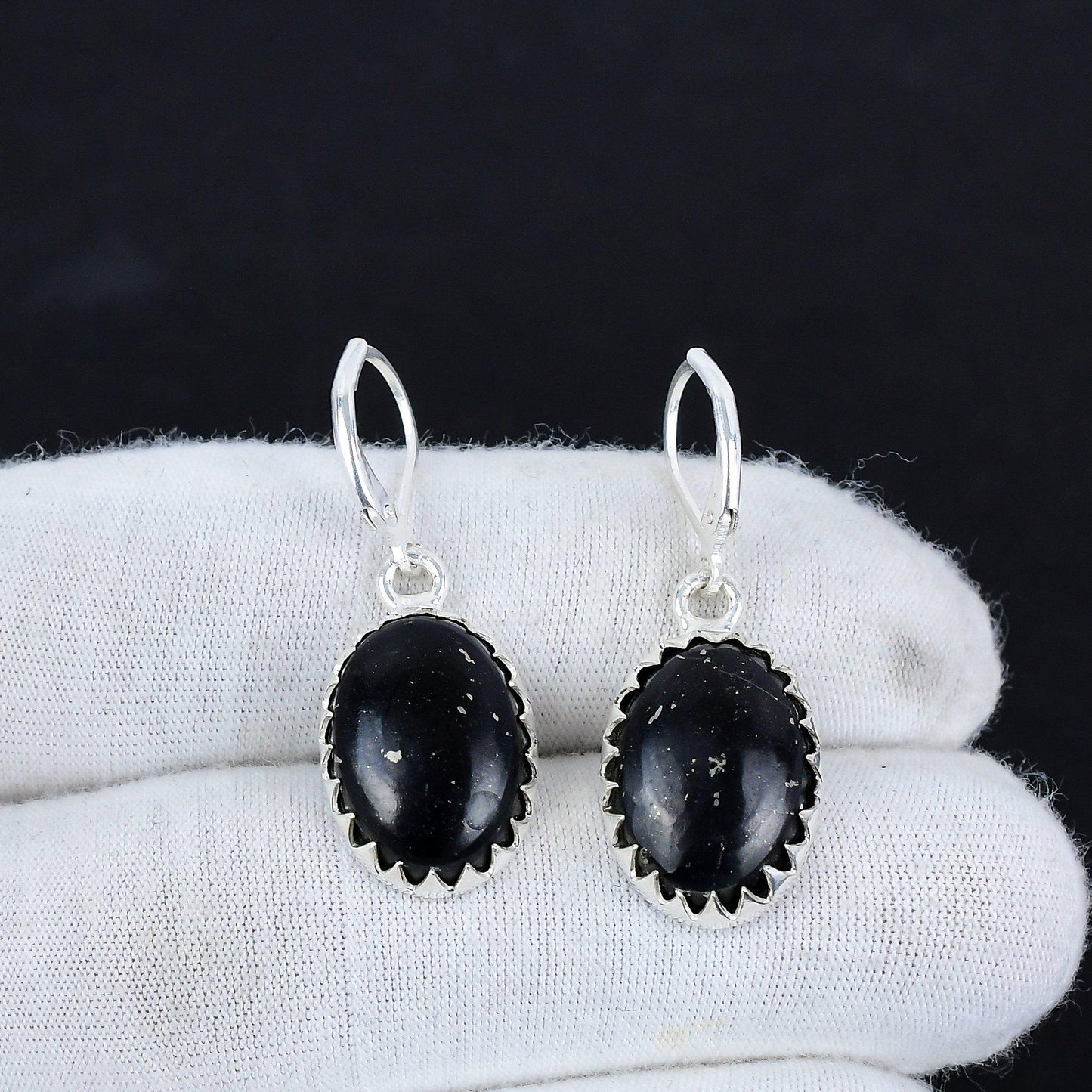 Black Obsidian Gemstone Earrings