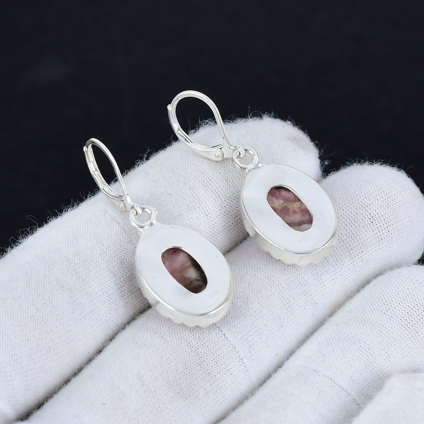 Pink Rhodochrosite Gemstone Earrings