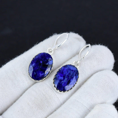 Blue Sapphire Gemstone Earrings