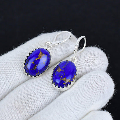 Blue Turquoise Gemstone Earrings