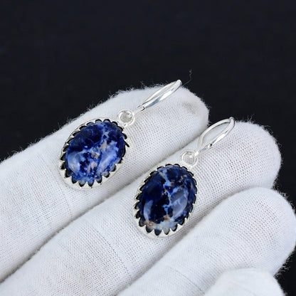 Blue Sodalite Gemstone Earrings