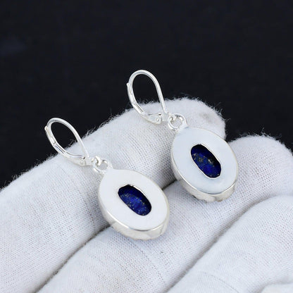 Blue Lapis Lazuli Gemstone Earrings