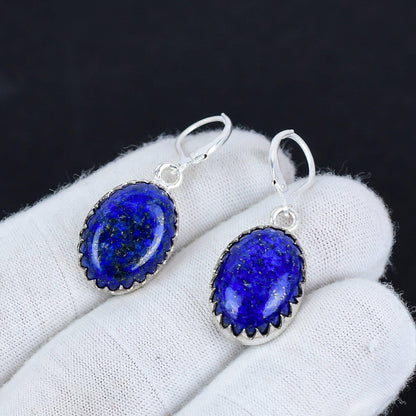 Blue Lapis Lazuli Gemstone Earrings