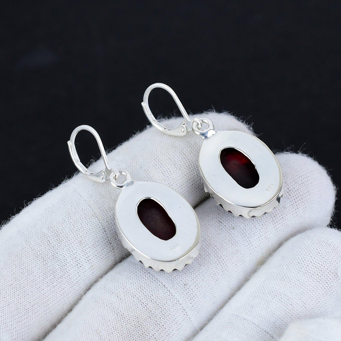 Red Labradorite Gemstone Earrings