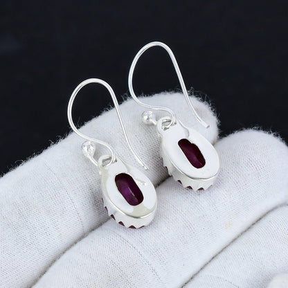 Red Kashmir Ruby Gemstone Earrings
