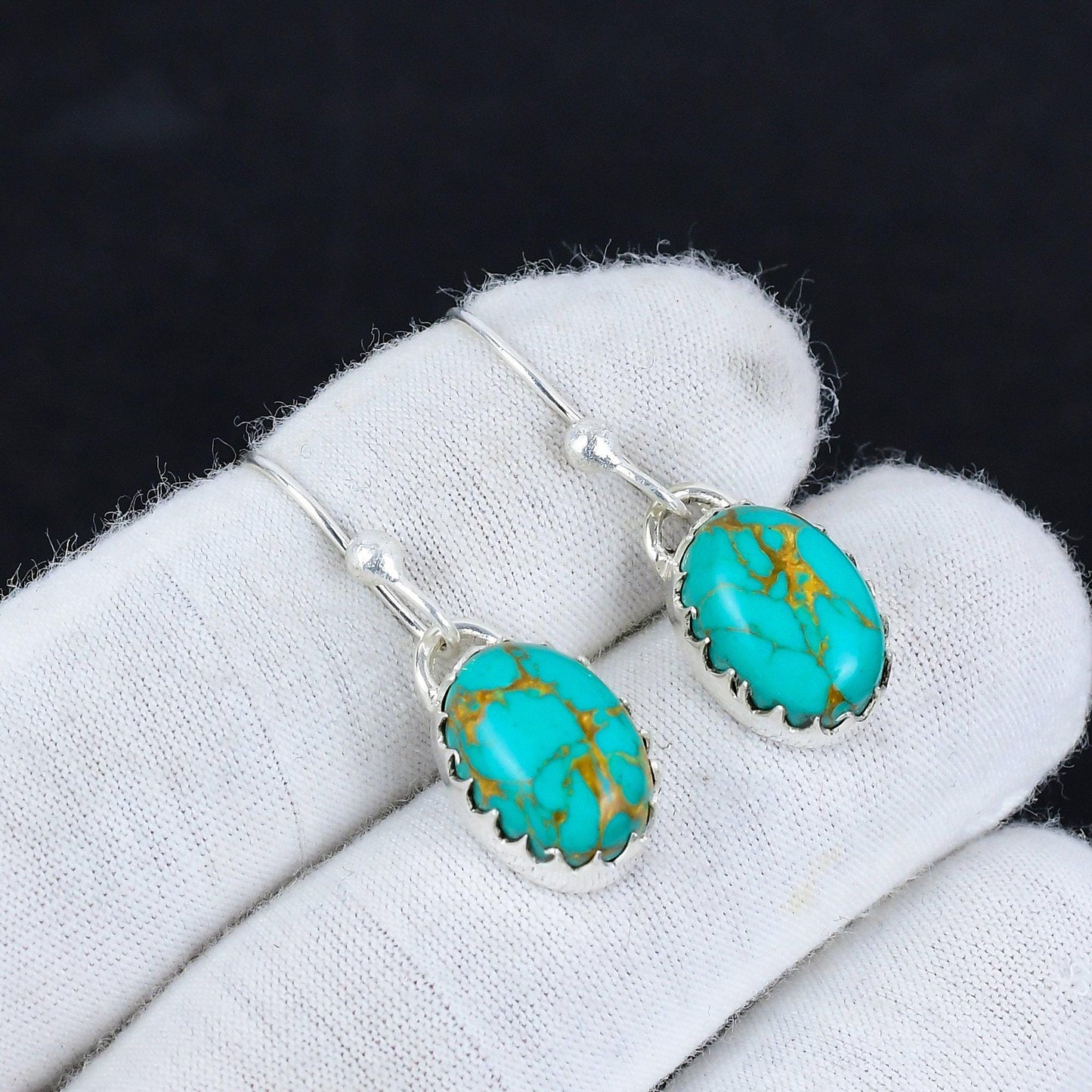 Turquoise Gemstone Dangle Earrings