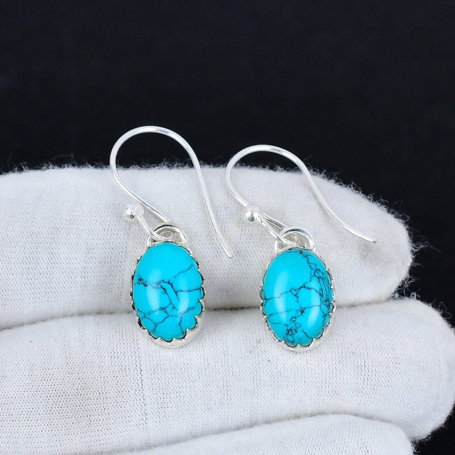 Turquoise Gemstone Dangle Earrings