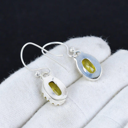 Yellow Citrine Gemstone Earrings