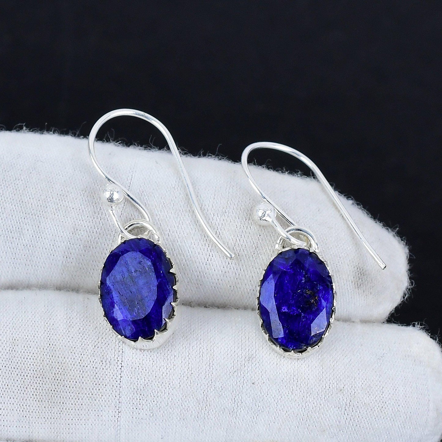 Blue Sapphire Gemstone Earrings