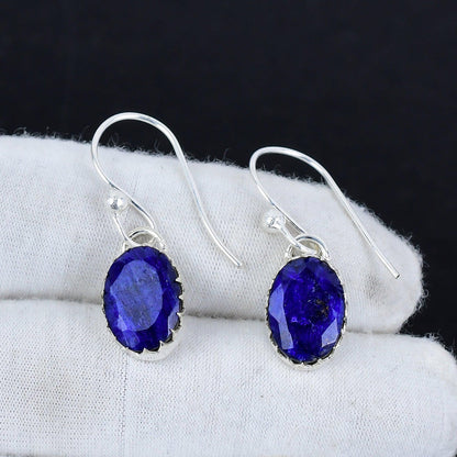 Blue Sapphire Gemstone Earrings