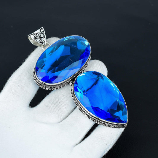Swiss Blue Topaz Gemstone Pendant
