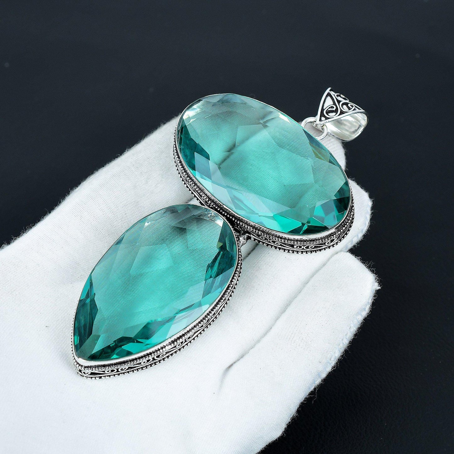 Blue Aquamarine Gemstone Pendant
