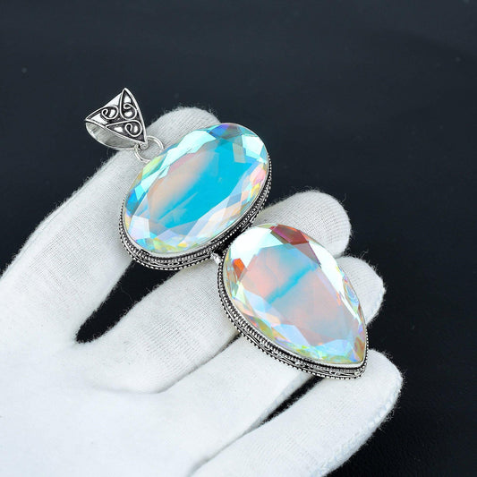 White Mystic Topaz Gemstone Pendant