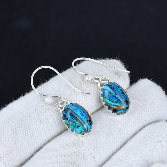 Multicolor Rainbow Calsillica Gemstone Earrings